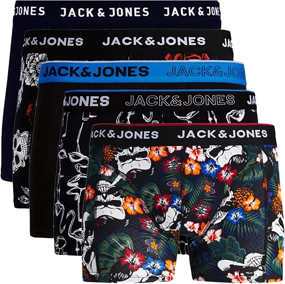 JACK & JONES Men’s Trunks Boxer Shorts Underwear Pack of 5 - xl