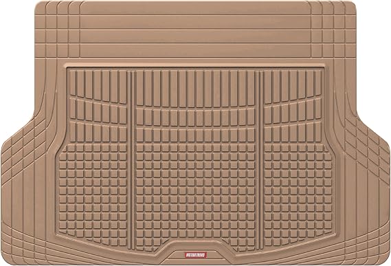Motor Trend Premium FlexTough All-Protection Cargo Liner Trunk Mat - w/Traction Grips & Fresh Design, Heavy Duty Trimmable Trunk Liner for Car Truck SUV, Beige, Size: 54" L x 37" W
