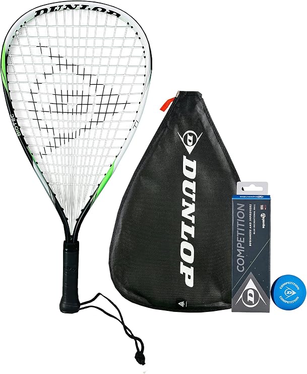 Dunlop Biotec Titanium Racketball Racket (Single, Bundle & Twin Set Options) (Racket, Cover & Balls)