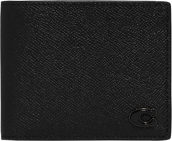 Coach 3-in-1 Wallet in Cross Grain Leather, Black, One Size