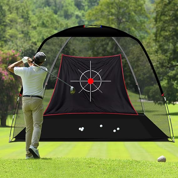 10x7ft Black Golf Practice Net with Target Cloth