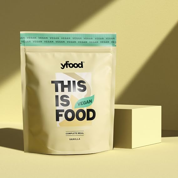 yfood Vanilla Powder Vegan, protein meal replacement, THIS IS FOOD powder, 26g of protein, 12 meals, 26 vitamins & minerals, Flavour: Vanilla (vegan)