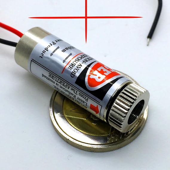 650nm Red Cross-Line Laser Module, Precision Positioning Red Diode, 3V/5V DC
