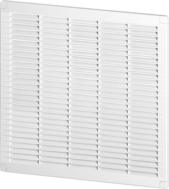 Square Ventilation Grille with Locking Plugs – ABS White – Easy Installation