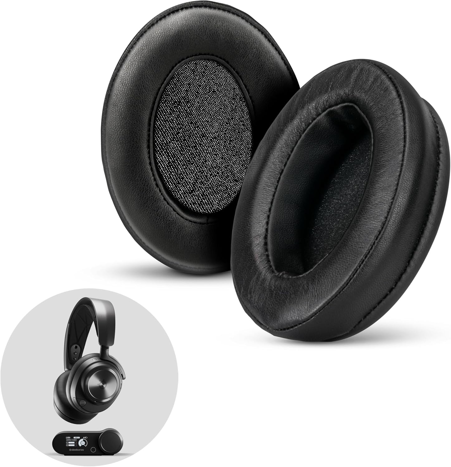 Steelseries Arctis Nova Pro ワイヤレスヘッドフォン用シープスキンイヤーパッド - 低反発素材 ソフトな本物のシープスキンレザー。