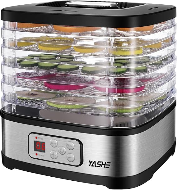 YASHE GGJ-261B Food Dehydrator, 35-158°F Temperature Control & 72 Hour