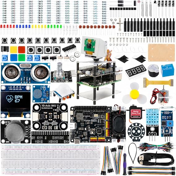 SunFounder AI Fusion Lab Kit for Raspberry Pi 5/4/3B+/Zero 2W, AI Development Kit, LLM ChatGPT/Gemini/Grok Compatible, Yolo, OpenCV, MediaPipe, Python Learning | Includes Video Lessons for Beginners to Engineers, Online Tutorials Japanese