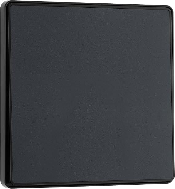 BG Electrical Single Intermediate Wall Light Switch, Edge-to-Edge Rocker, Screwless Appearance, Round Edges, Evolve, Matt Grey, 20A, 16AX, PCDMG13EB