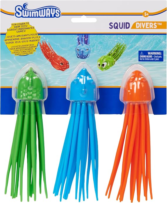 SwimWays SquiDivers Pool & Bath Toy for Kids Ages 5+ 3 Pack