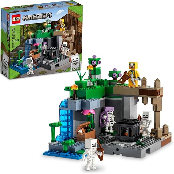 LEGO Minecraft The Skeleton Dungeon Building Toys Set - Minecraft Toys for Boys & Girls, Ages 8+ Toys for Kids W/Option to Build 3 Biomes - 21189