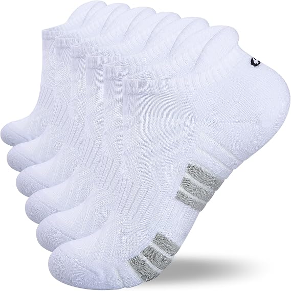 Lapulas Ankle Socks Thick Cushioned Trainer Mens Sports Cotton Running Women Low Cut Breathable Athletic Sock (6 Pairs)