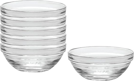Duralex Made in France LYS 4-Inch Stackable Clear Bowl, Set of 6