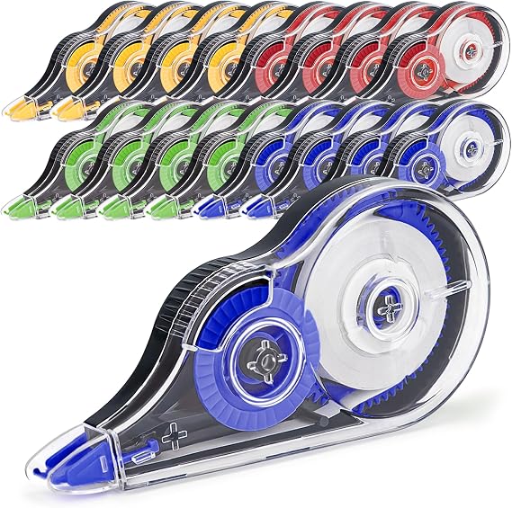 Correction Tape Set, 16 Pcs, 12m x 5mm, 4 Colours