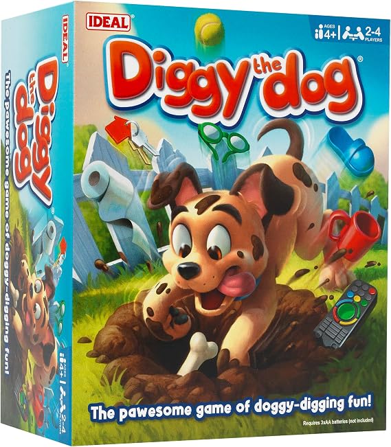 Ideal | Diggy The Dog: Hide your treasure from the pup but be careful he might dig it up! | Kids Games | 2-4 Players | Ages 4+