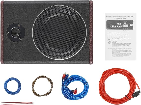 600W Underseat Subwoofers, 8-Inch Auto Audio, Car Subwoofer With Built In Amplifier, Under Seat Subwoofer Car, Active Sub Woofer 0-12Db Frequency 40Hz-200Hz 360° Surround Sound