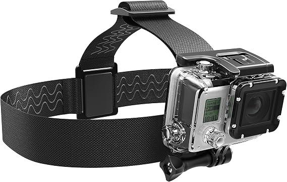 Action camera head mount strap, action cam Extendable head strap adapter for sport & outdoor compatible with GoPro Hero 11 10 9 8 7, Max, Fusion, Hero (2018) 6, 5, 4, session, DJI, Osmo, insta360