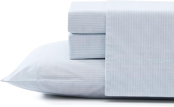 Tommy Bahama | Percale Collection | Sheet Set - 100% Cotton, Crisp & Cool, Lightweight & Moisture-Wicking Bedding, California King, Ala Moana Stripe