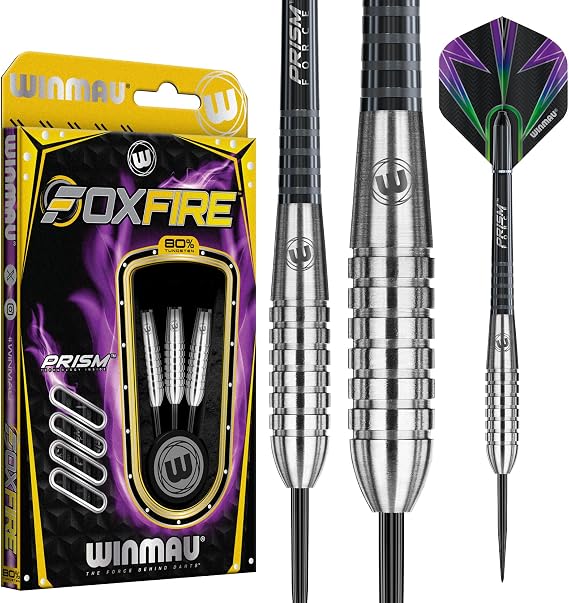 WINMAU | Foxfire | Steel Tip | Torpedo or Parallel | 80% Tungsten Darts Set