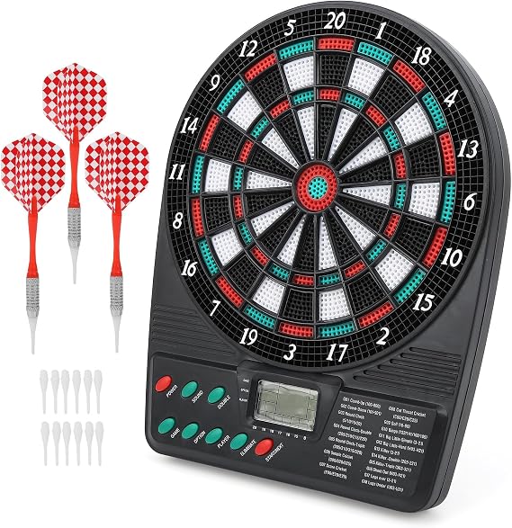 Electronic Dart Board, Electronic Dart Board Game Set with LCD Display, Automatic Scoring, 8 Players & 18 Games & 159 Variations, Sound Prompt, Electronic Dart Scoreboard Dart Board