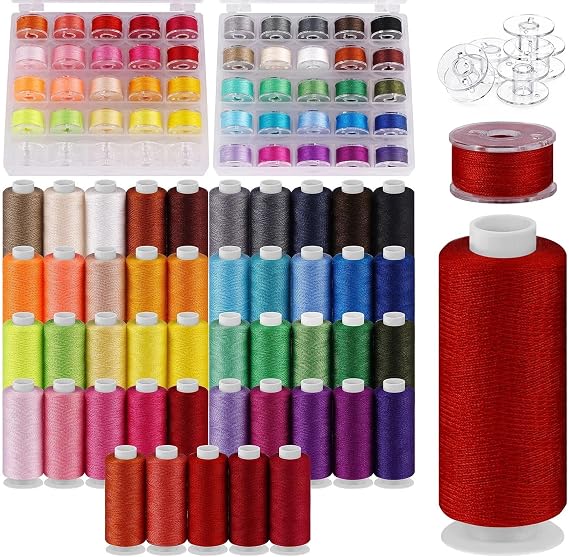 95Pcs Professional Sewing Thread Bobbins Kit, 45Colors Sewing Thread