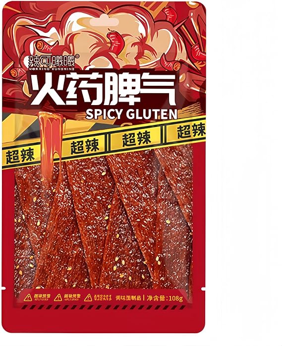 MKSDDF-108g Latiao Chinese Spicy Sticks Chinese Food Latio Spicy Strips Spicy Sticks Chinese Snacks-Office Snacks Casual Snacks Party Snacks (Spicy slices*108g)