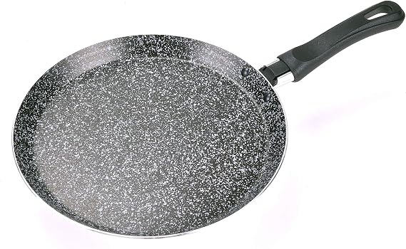Alluflon Tradizione Italia Crepe Pan, Non-Stick and Non-Scratch Slate Coating for Pancakes and Pancakes, Dishwasher Safe, 22 cm