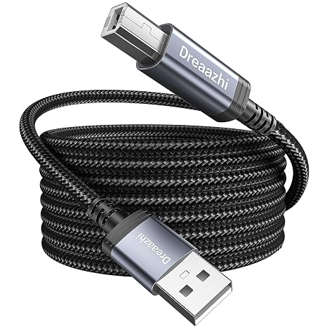 Extra Long USB 2.0 Printer Cable 5M, USB Type A Male to B Male Scanner Cord High Speed Compatible with HP, Canon, Dell, Epson, Lexmark, Audio Interface, Midi Keyboard and More