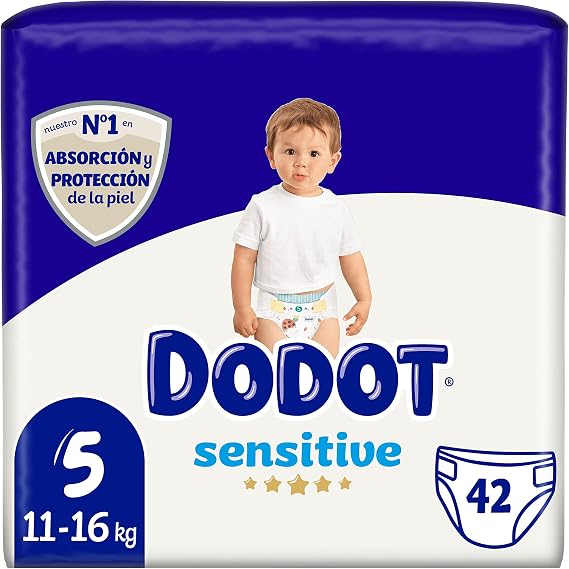 DODOT Sensitive - Diapers, 11 to 16 kg, White, Size 5, Vanilla, 42 Count