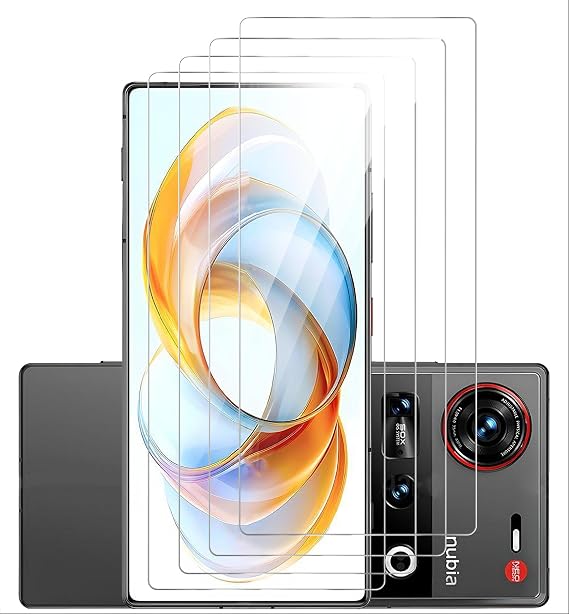 GIOPUEY [4 Pack Screen Protector Compatible with Nubia Z80 Ultra/Z70 Ultra/Z70S-Ultra, High Transmittance Glass, Scratch Resistant, Case Friendly, OilProof, Tempered Glass