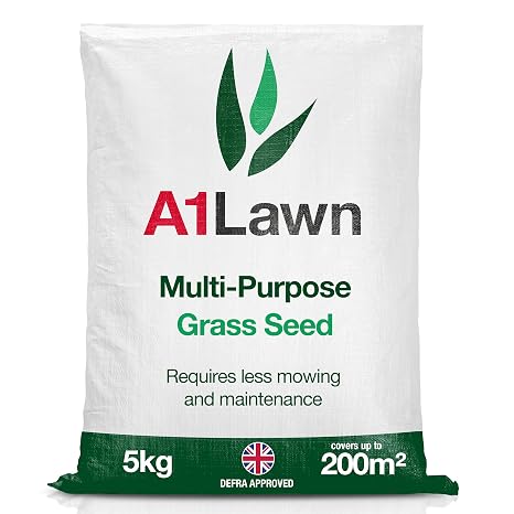 A1 Lawn, Multi-Purpose Grass Seed - Fast Growing, Hard-Wearing Lawn, DEFRA Approved, 5kg