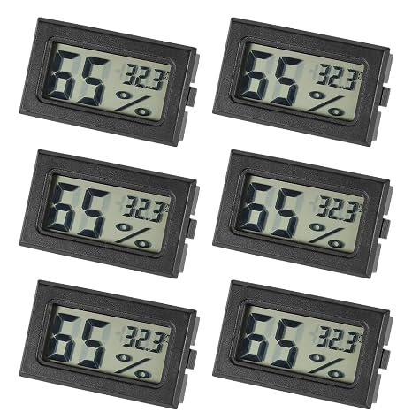 6PCS Thermometer Hygrometer, Room Digital Humidity Meter