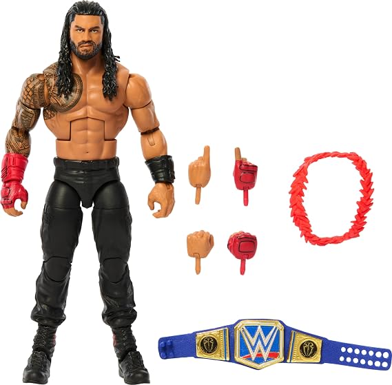 Mattel WWE Elite Collection Top Pick Action Figure & Accessories Set Roman Reigns 6" with Articulations & Interchangeable Parts