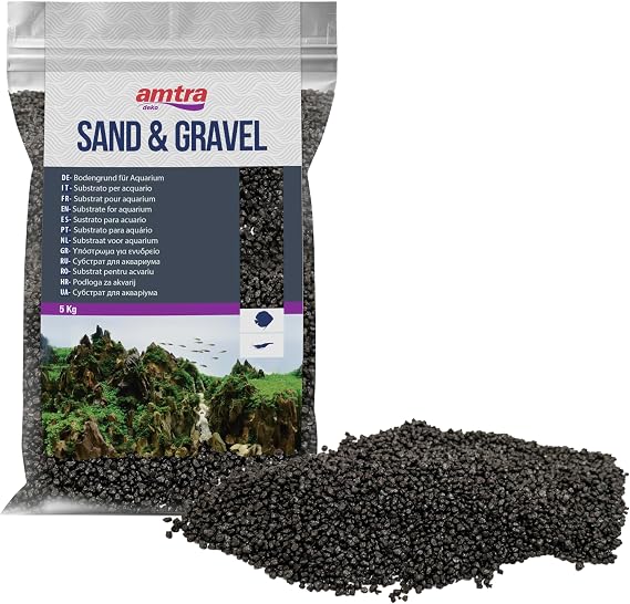 Amtra Fine Black Ceramic Quartz 0.2-2mm, Natural Background for Freshwater Aquariums