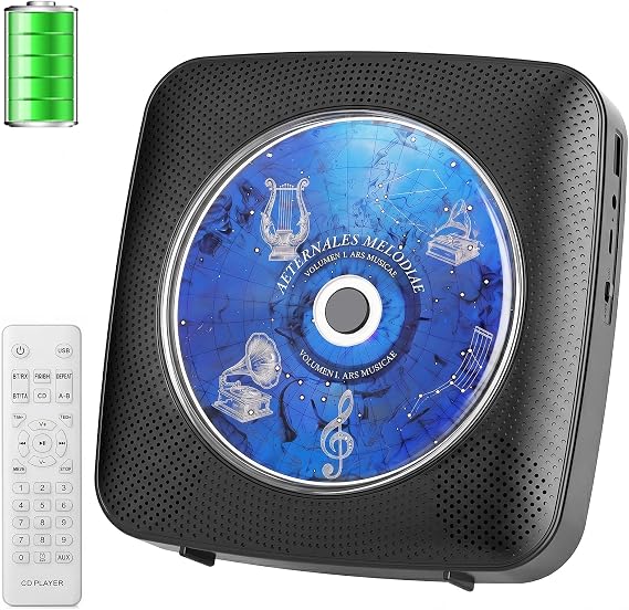 Gueray ポータブルCDプレーヤー Bluetooth CDプレーヤー 家庭用充電式