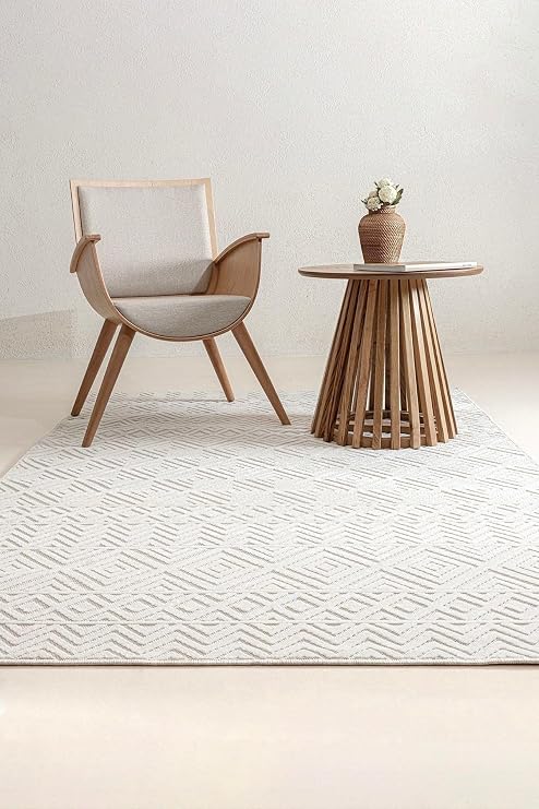Sand Krem Ekru Katlanabilir Kolay Temizlenebilir Halı 65544a, 78 x 150