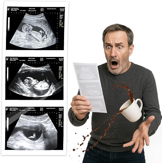 Fake Pregnancy Positive Ultrasound Personalized Prank Ultrasound for Practical Joke Pranks Funny Sonogram Reports Gag Gift & Joke Item for Adults, Gag Props，Novelty items (Single 12 weeks)