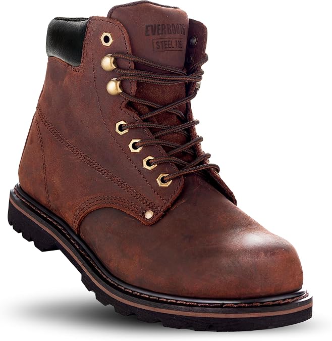 EVERBOOTS メンズ タンクトップ S スチールトゥ ワークブーツ EverFit Comfortテクノロジー 滑り止めグリップ&超衝撃吸収性 高耐久レザーブーツ 安全工業作業服 建設 電気技師シューズ