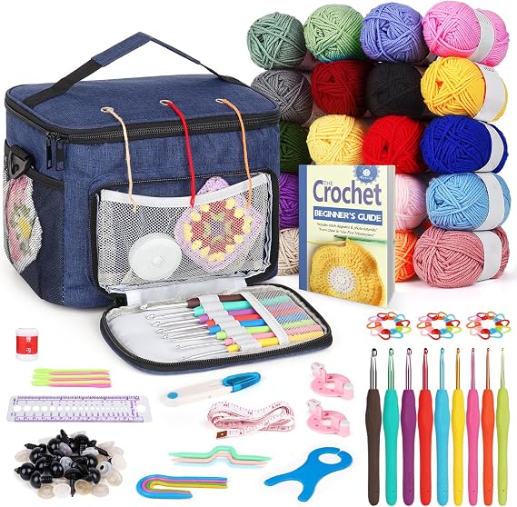 Reessy Crochet Kits for Beginner Adults All Inclusive Crochet Kit with Bag