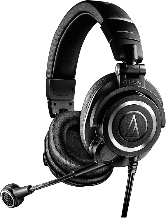 Audio Technica ATH-M50xSTS Headset with Wired XLR Condenser Microphone, 3.5mm TRS Connection for Headphones, XLR Connection for Microphone, For Streamers, Content Creators, Game Commentary, Streaming