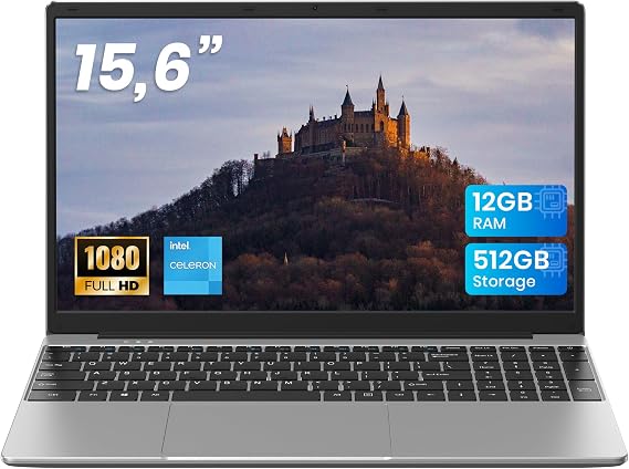 jumper Laptop 15.6 Inch FHD Display 12GB RAM 512GB ROM TF Extend 512GB 5205U Processor Notebook (up to 2.3GHz) 2 Stereo Speakers/USB 3.0/Type-C/10 Keyboard
