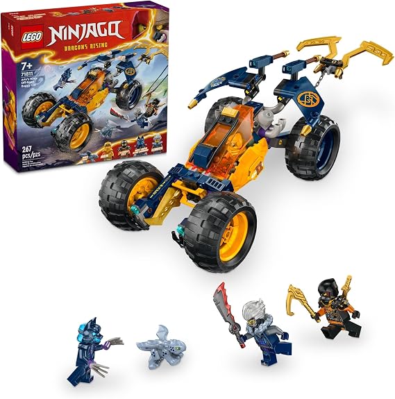 LEGO 71811 Ninjago Allens Ninja Off-Road Buggy Car Toy with 4 Minifigures Kids Building Set NINJAGO Dragons Rising TV Show Birthday Gift for 7 Year Old Boys and Girls