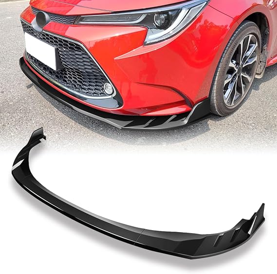Front Lip Spoiler Compatible with 2020-2023 Toyota Corolla Sedan LE Front Bumper Lip, Gloss Black Painted