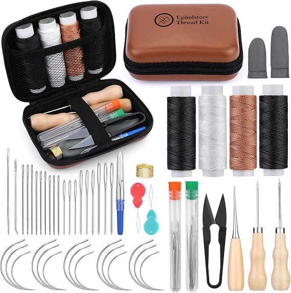 Leather Sewing Kit, Needle and Thread Kit Leather Needles Hand Sewing