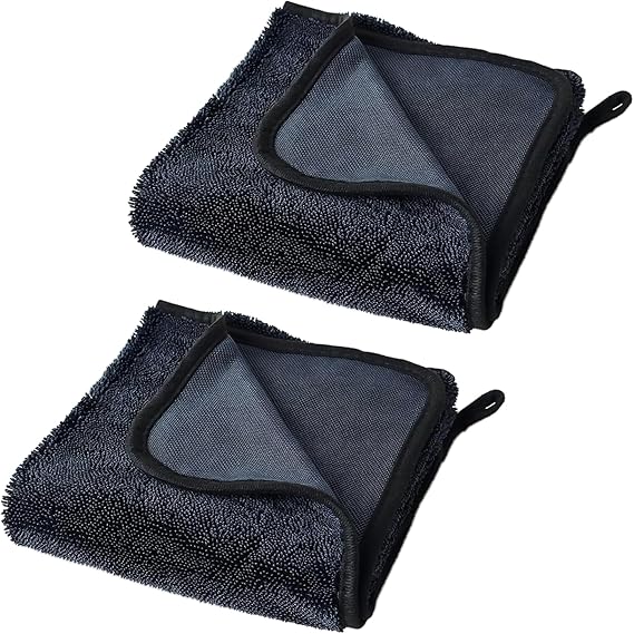 2PCS Microfibre Bathroom Drying Cloth 40x40cm - Double-Sided Super Absorbent Shower Cleaning Cloth for Glass, Streak-Free Multipurpose Car Drying Towel