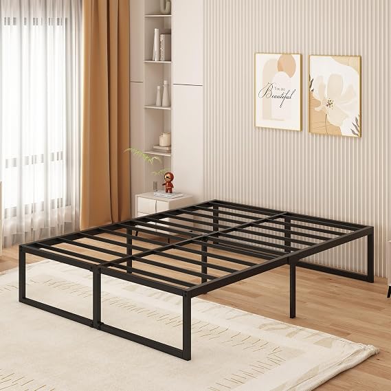Yicensen Small Double Bed Frame 120x190cm, Easy Assembly, Noise Free, Black