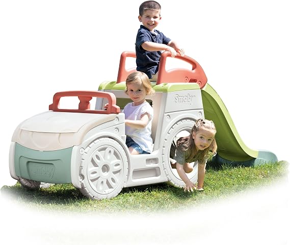 Smoby Life - Adventure Car - Multi-Activity Car - 3 activities - Driving position, Slide, Sandpit - Recycled material - From 18 months - Made in France