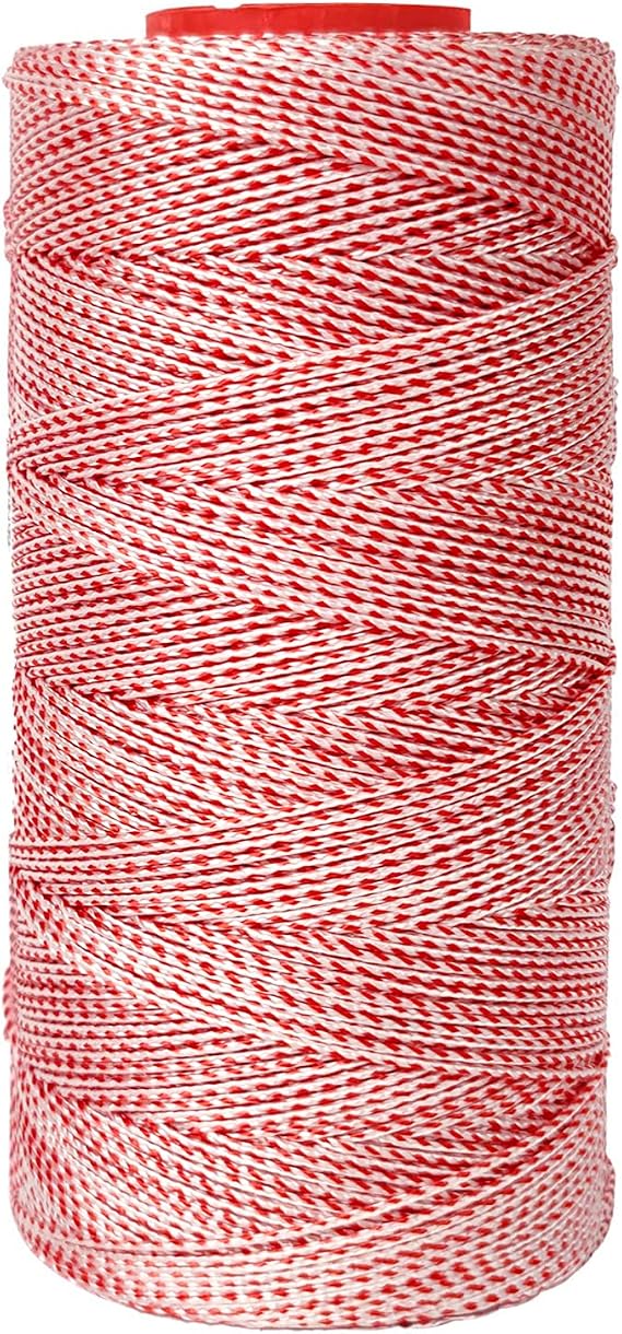 Simxkai Red & White Dacron Kite Line (1000ft, 120lb) - Kite Flying Accessories with Swivel Clip - Adults
