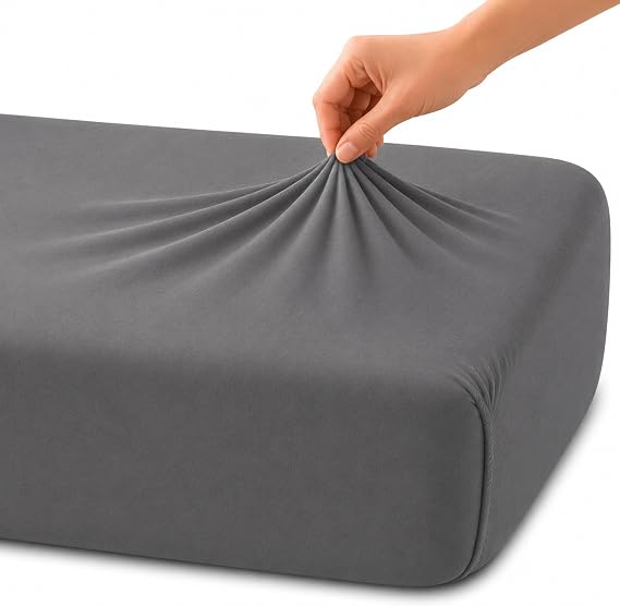 Family Bedding Stretch Jersey Fitted Sheet 30cm Deep Pocket, Double, Grey