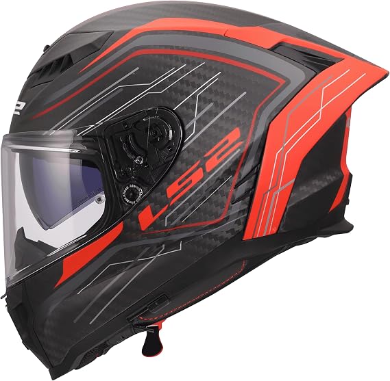 LS2 FF807 Dragon full face helmet Subic matt red carbon black