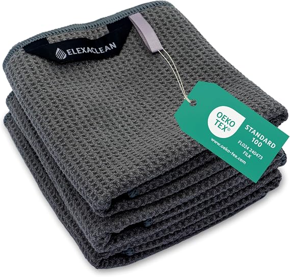 Elexaclean Microfibre Kitchen Towels, Set of 3, 68 x 42 cm